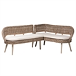 bali & pari Raisa Gray Seagrass and Acacia Wood 2-Piece Dining Nook Set