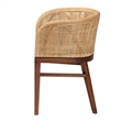 bali & pari Papua Natural Rattan and Walnut Brown Acacia Wood Dining Chair