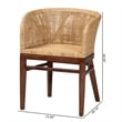 bali & pari Papua Natural Rattan and Walnut Brown Acacia Wood Dining Chair