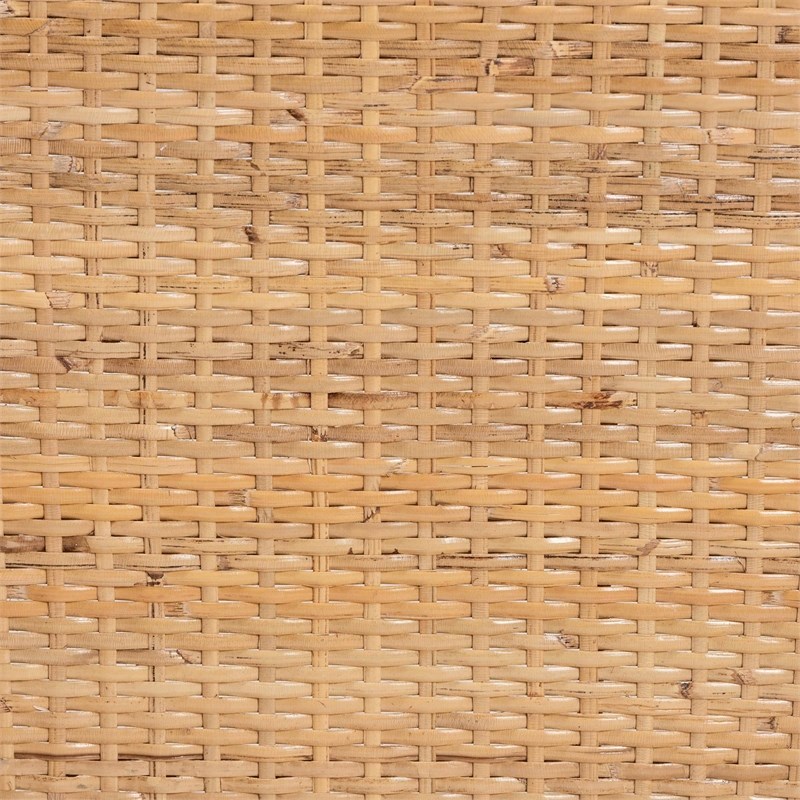 bali & pari Papua Natural Rattan and Walnut Brown Acacia Wood Counter Stool