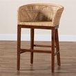 bali & pari Papua Natural Rattan and Walnut Brown Acacia Wood Counter Stool