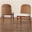 bali & pari Nadim Natural Seagrass and Acacia Wood 2-Piece Dining Chair Set