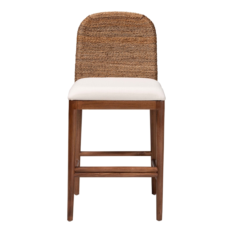 bali & pari Nadim Natural Seagrass and Acacia Wood Counter Stool