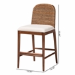 bali & pari Nadim Natural Seagrass and Acacia Wood Counter Stool