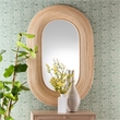 bali & pari Drucilla Bohemian Natural Brown Rattan Oval Accent Wall Mirror