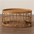 bali & pari Phoenix Modern Bohemian Light Honey Rattan Coffee Table