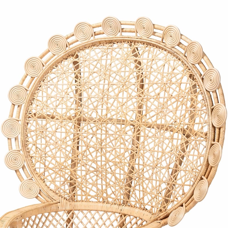bali & pari Hecate Modern Bohemian Natural Brown Rattan Peacock Chair