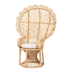 bali & pari Hecate Modern Bohemian Natural Brown Rattan Peacock Chair