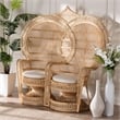 bali & pari Nerita Bohemian Natural Brown Rattan Two-Seater Peacock Chair