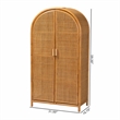 bali & pari Paloma Modern Bohemian Light Honey Rattan Large Storage Cabinet
