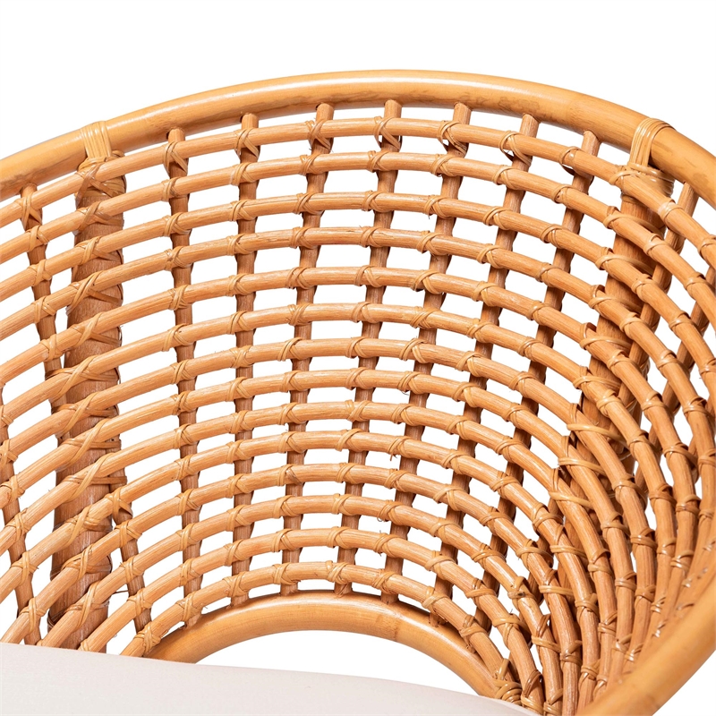bali & pari Aerin Modern Bohemian Natural Rattan Accent Chair