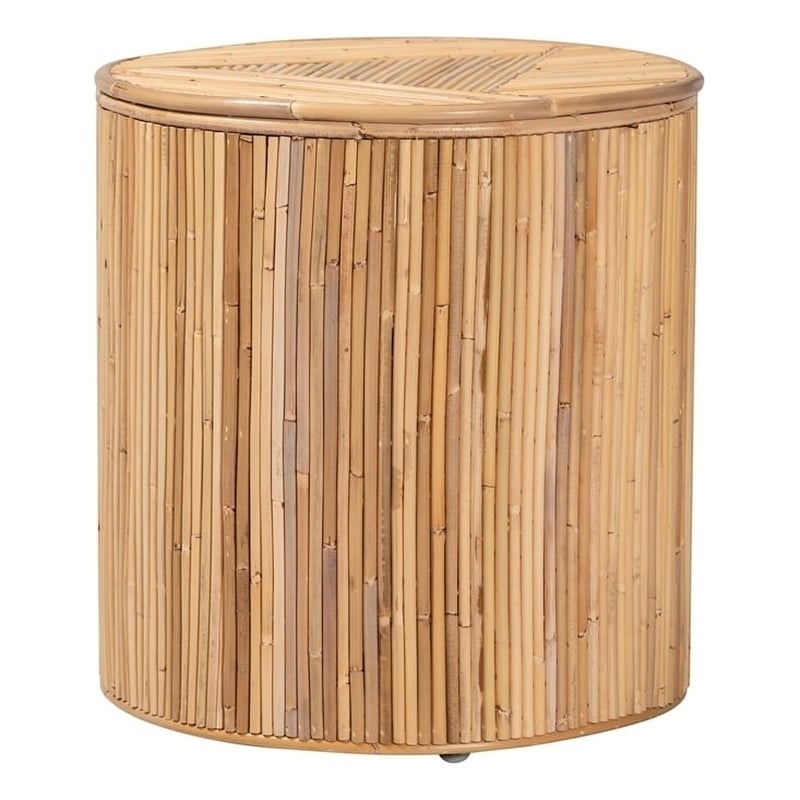 bali & pari Milagra Modern Bohemian Natural Rattan Coffee Table