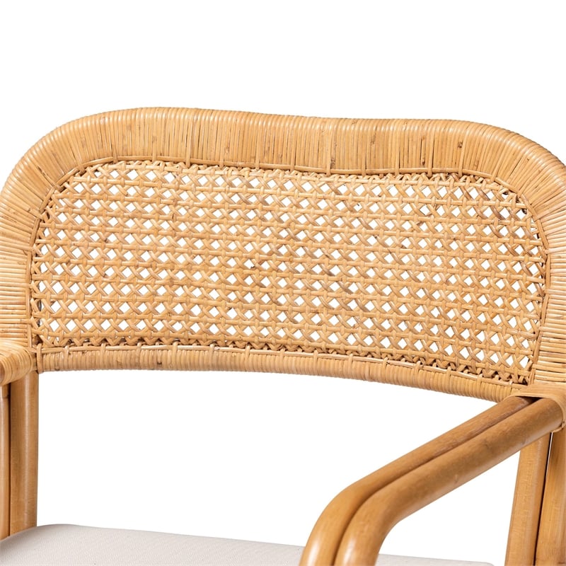 bali & pari Ailith Modern Bohemian Light Honey Rattan Arm Chair
