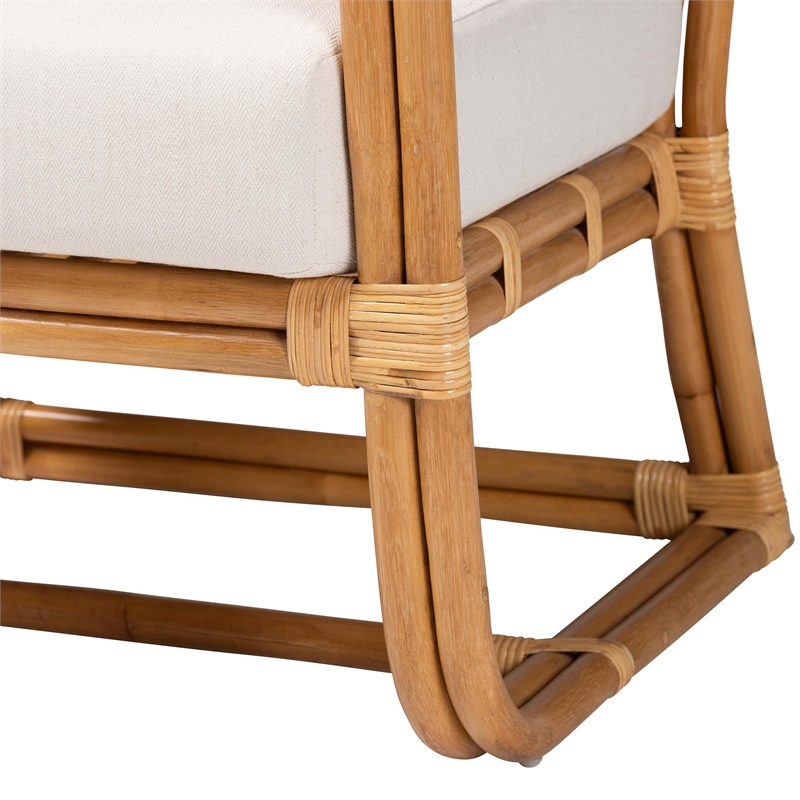 bali & pari Ailith Modern Bohemian Light Honey Rattan Arm Chair