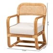 bali & pari Ailith Modern Bohemian Light Honey Rattan Arm Chair