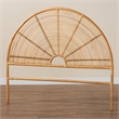 bali & pari Nina Modern Bohemian Honey Rattan Queen Size Standalone Headboard