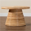 bali & pari Bella Bohemian Natural Rattan and Mahogany Wood Coffee Table