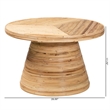 bali & pari Bella Bohemian Natural Rattan and Mahogany Wood Coffee Table