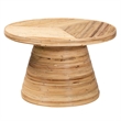 bali & pari Bella Bohemian Natural Rattan and Mahogany Wood Coffee Table
