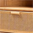 bali & pari Curacao Modern Bohemian Light Honey Rattan 2-Drawer Bookcase