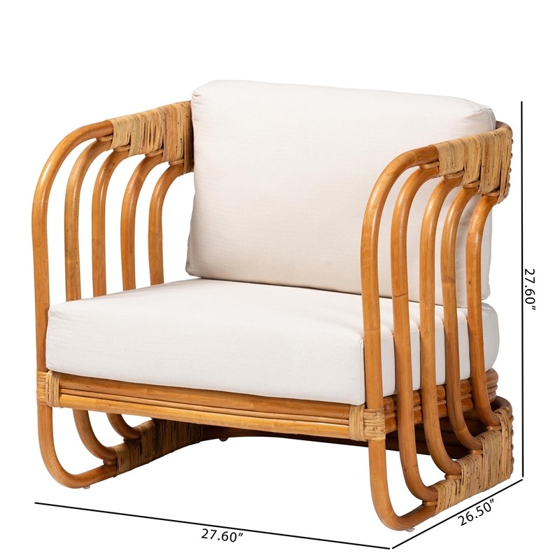 bali & pari Corsa Modern Bohemian Natural Rattan Arm Chair