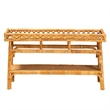 bali & pari Savitri Modern Bohemian Natural Rattan 2-Tier Console Table