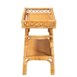 bali & pari Savitri Modern Bohemian Natural Rattan 2-Tier Console Table