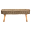 bali & pari Denver Bohemian Natural Seagrass and Acacia Wood Accent Bench