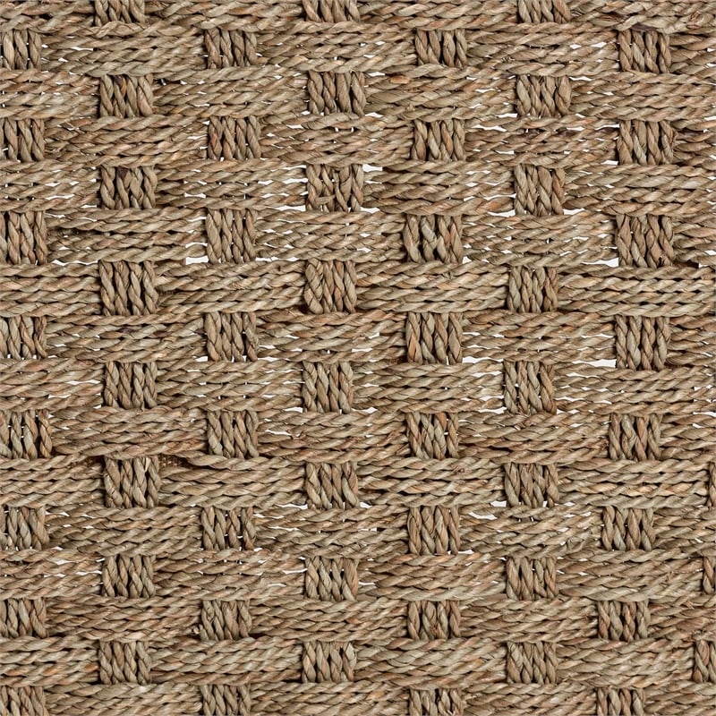 bali & pari Denver Bohemian Natural Seagrass and Acacia Wood Accent Bench