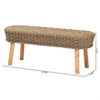 bali & pari Denver Bohemian Natural Seagrass and Acacia Wood Accent Bench