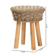 bali & pari Denver Modern Bohemian Natural Seagrass and Acacia Wood Stool