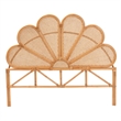 bali & pari Flower Modern Bohemian Honey Rattan King Size Standalone Headboard