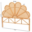 bali & pari Flower Modern Bohemian Honey Rattan King Size Standalone Headboard