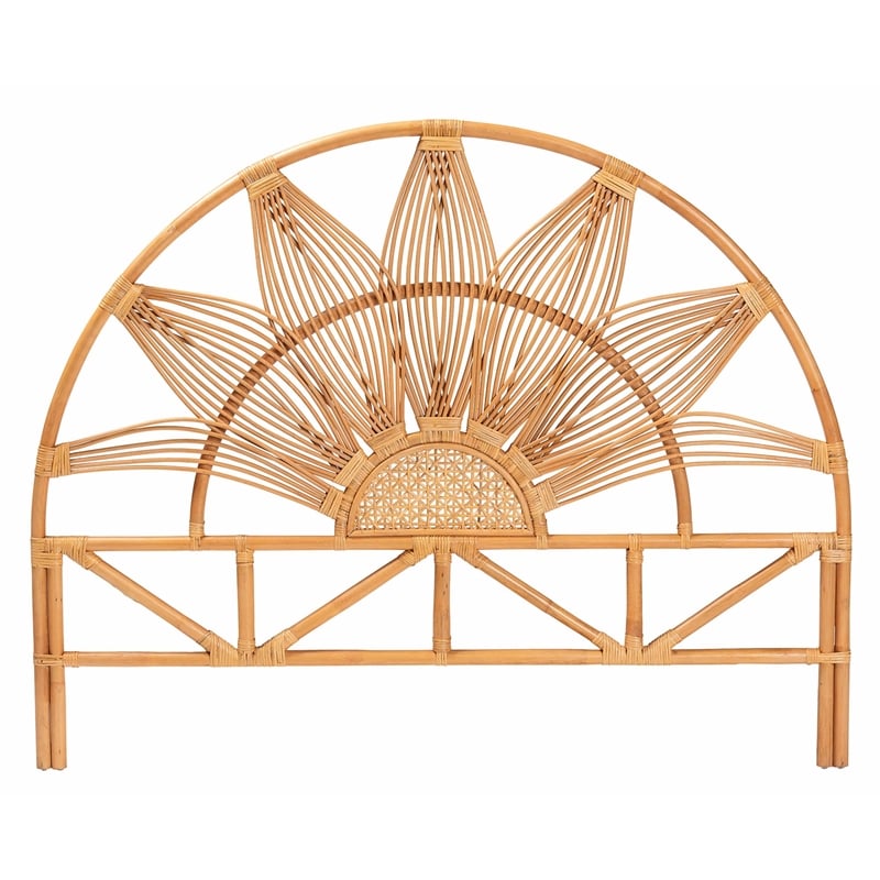 bali & pari Jasmine Bohemian Natural Rattan King Size Standalone Headboard