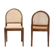 bali & pari Maryland Natural Rattan and Acacia Wood 2-Piece Dining Chair Set
