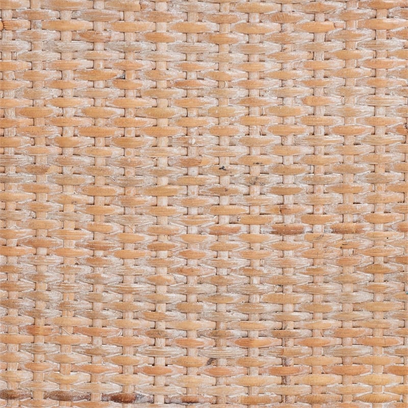 bali & pari Papua Antique White Washed Rattan and Mahogany Wood Counter Stool