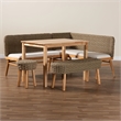 bali & pari Denver Natural Seagrass and Acacia Wood 5-Piece Dining Nook Set