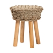 bali & pari Denver Natural Seagrass and Acacia Wood 5-Piece Dining Nook Set