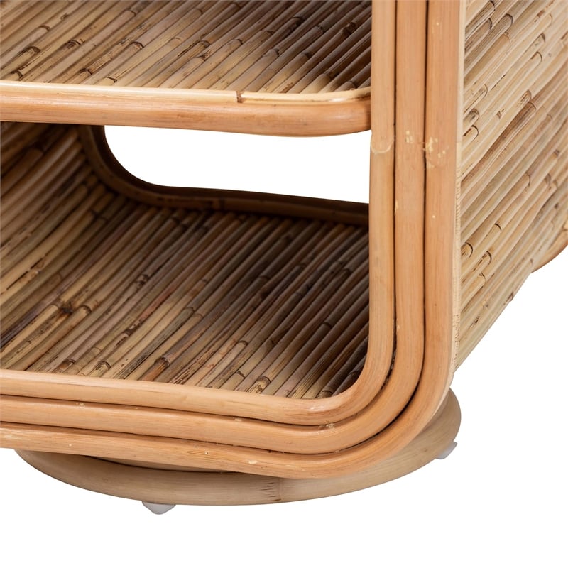 bali & pari Bethari Bohemian Natural Rattan Nightstand