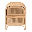 bali & pari Adrika Bohemian Natural Rattan 2-Drawer Nightstand