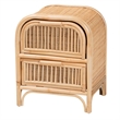 bali & pari Adrika Bohemian Natural Rattan 2-Drawer Nightstand