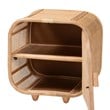 bali & pari Keita Bohemian Natural Rattan and Mahogany Wood Nightstand