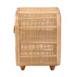 bali & pari Keita Bohemian Natural Rattan and Mahogany Wood Nightstand