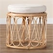 bali & pari Hachiro Bohemian Natural Rattan Ottoman Footstool