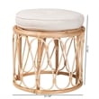 bali & pari Hachiro Bohemian Natural Rattan Ottoman Footstool