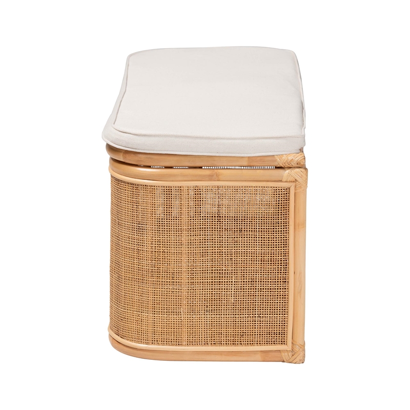 bali & pari Ishana Bohemian Natural Rattan Storage Bench