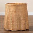 bali & pari Palm Bohemian Honey Scallop Rattan Console Table