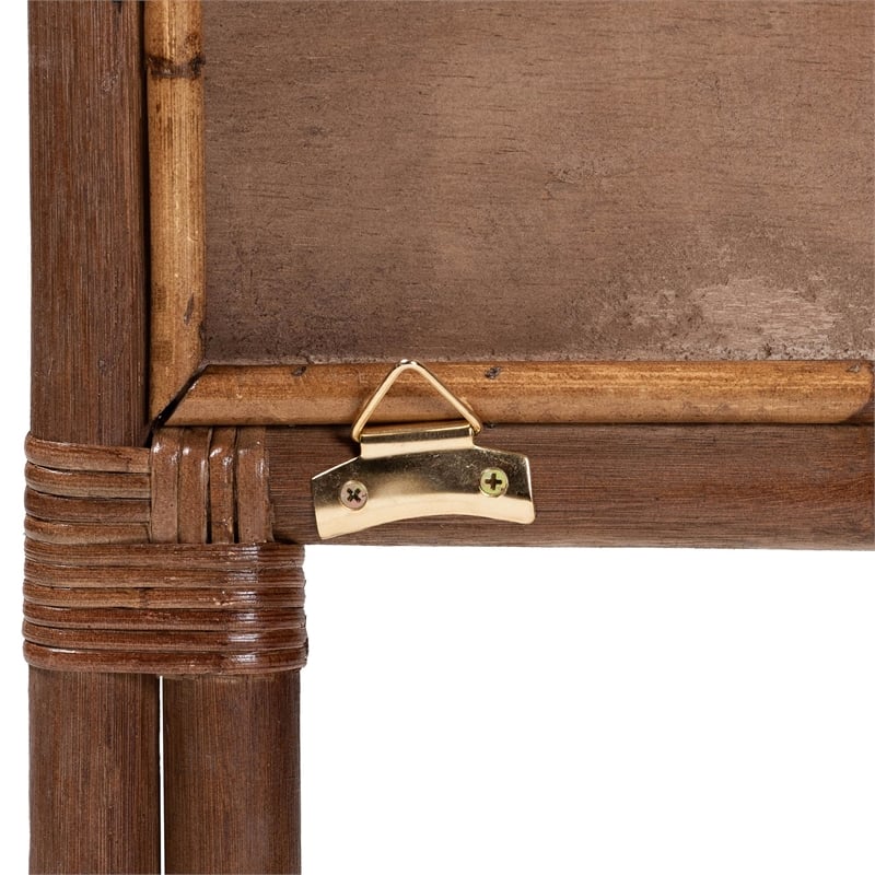 bali & pari Elettra Bohemian Dark Brown Rattan King Size Standalone Headboard