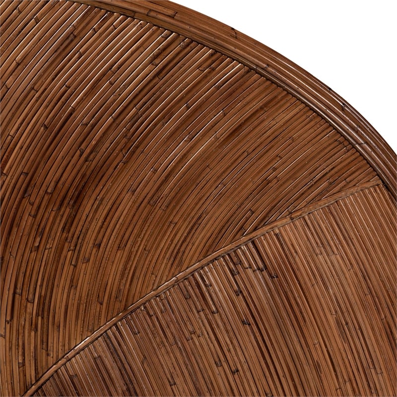 bali & pari Seana Bohemian Dark Brown Rattan King Size Standalone Headboard