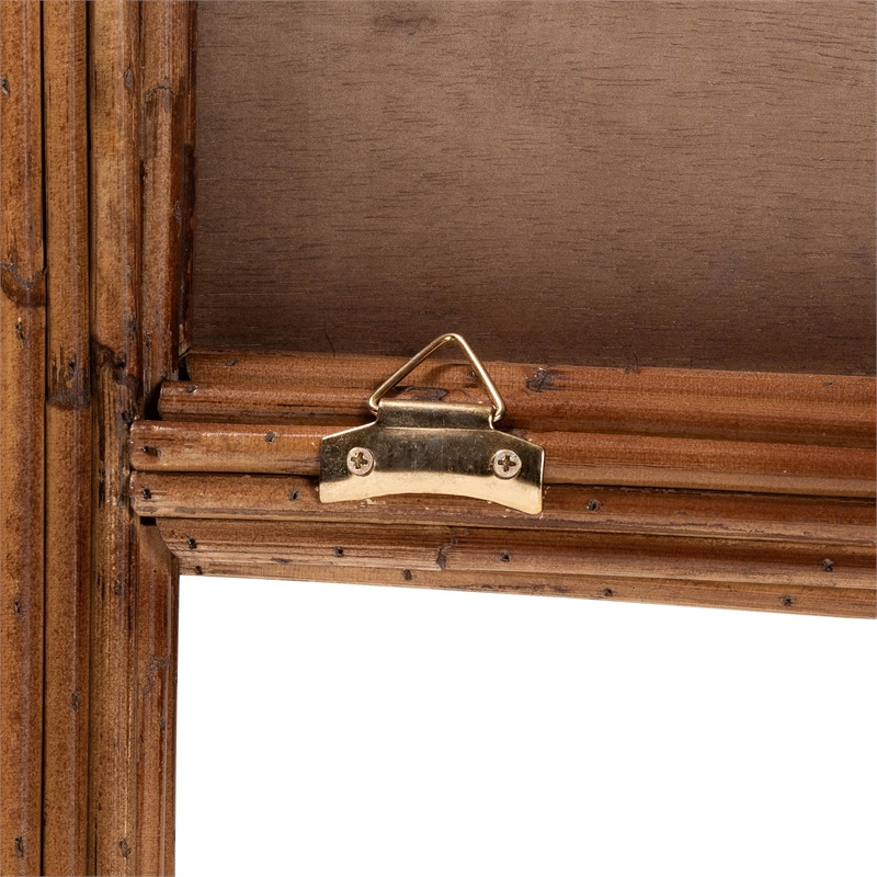 bali & pari Seana Bohemian Dark Brown Rattan King Size Standalone Headboard